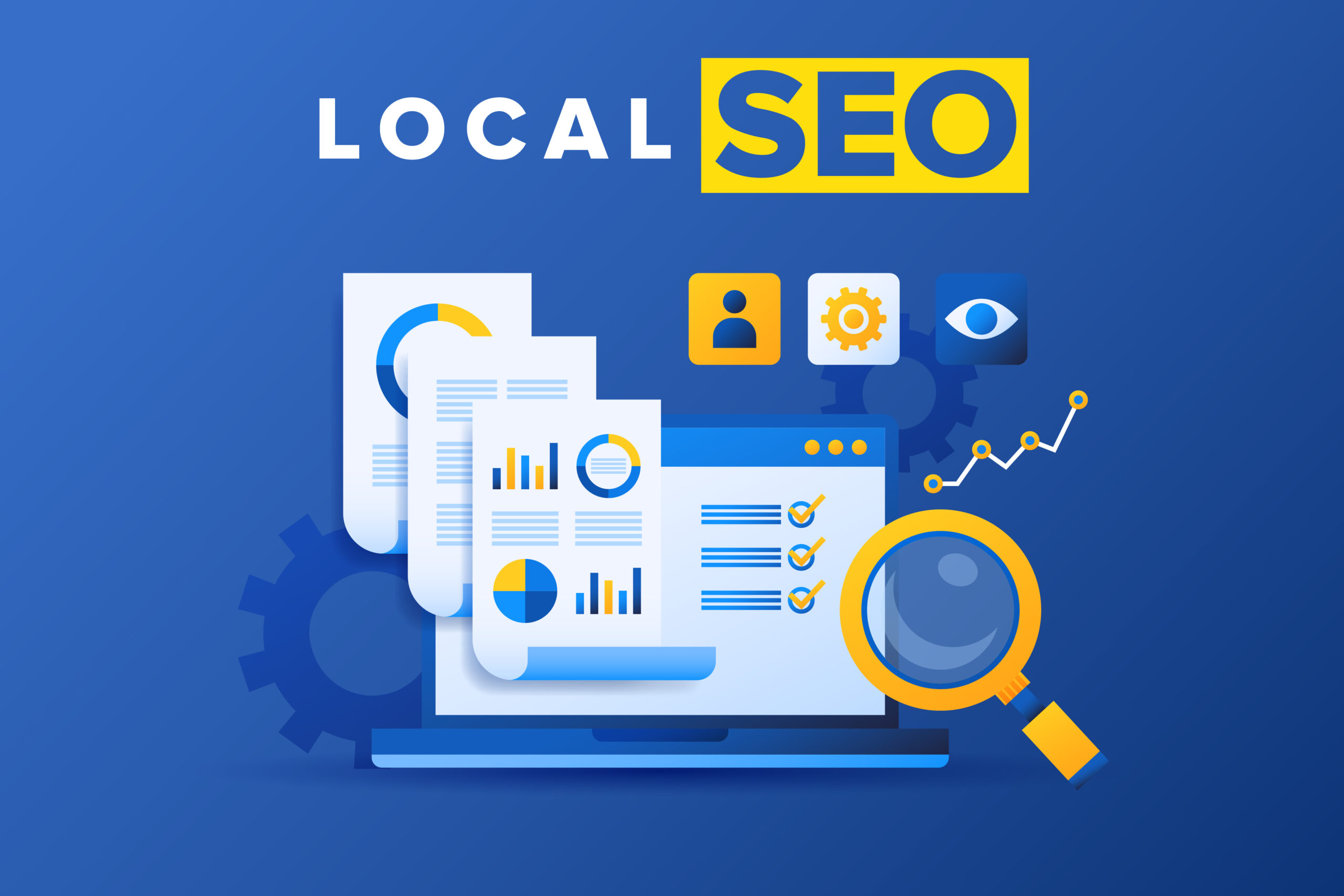 Local SEO strategy for businesses in Kenya showing a map pin and search results